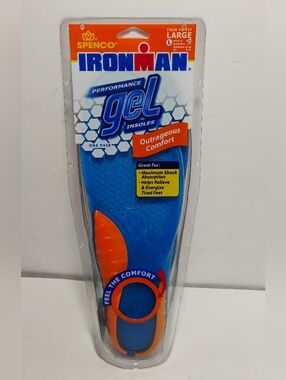 Spenco IRONMAN Performance GEL INSOLES SIZE LARGE 9-13 | TRIM TO FIT